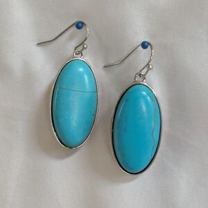 Turquoise Pendant Dangle Drop Earrings
